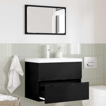 vidaXL Badkamermeubel Set 2 st Zwart Eiken 57 x 37 x 45 cm, Verzenden, Nieuw