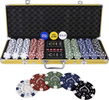 Texas Finest Golden Pokerset 500 zware Pokerchips - Casino, Verzenden, Nieuw
