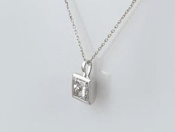 Zonder minimumprijs - Ketting met hanger - 14 karaat Witgoud