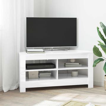 vidaXL HoekTVKabinet 102 x 40,5 x 45 cm Hoogglans Wit, Verzenden