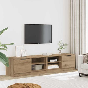 vidaXL Tv-meubelen 2 st 80x35x36,5 cm bewerkt hout, Huis en Inrichting, Kasten |Televisiemeubels, Verzenden, Nieuw