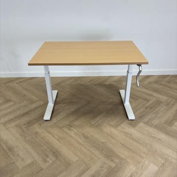 slingerbureau 120x80 cm, licht beuken - wit