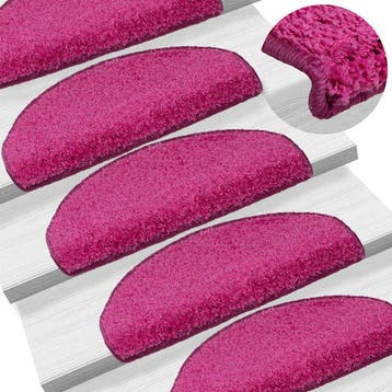 vidaXL Trapmatten 15 st 65x21x4 cm Roze Halfrond Groot, Verzenden