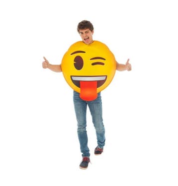 Kostuum Emoji Knipoog, Verzenden