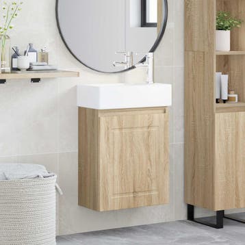 vidaXL Badkamermeubel met kraan Sonoma Eiken 45,5 x 22,5 x, Verzenden, Nieuw