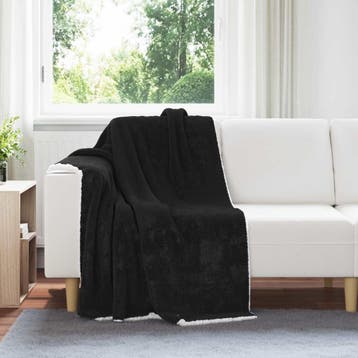 vidaXL plaid Zwart 130 x 150 cm 1 kg Fleece, Verzenden
