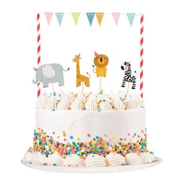 Jungle Taarttopper Jungle Dieren Set 7 delig, Verzenden, Nieuw