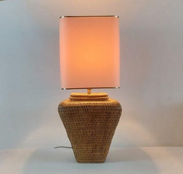 Flamant - Lampe de table - Togo - Rotin, Poussière - Lampe