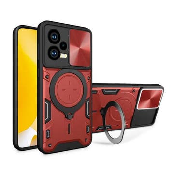 Xiaomi Poco F5 (5G) Hoesje met Ring Kickstand en Magneet -, Verzenden