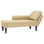 vidaXL Chaise longue met kussen corduroy stof grijsgroen, Verzenden, Nieuw
