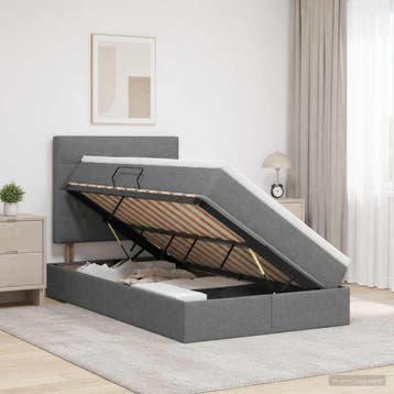 vidaXL Opslag bed met matras met opslag Donkergrijs 120 x, Huis en Inrichting, Verzenden, Nieuw