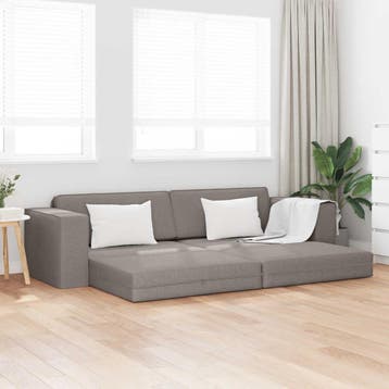 vidaXL Slaapbank / zetel Taupe 245 x 78 x 77 cm Stof, Huis en Inrichting, Zetels | Zetels, Verzenden, Nieuw