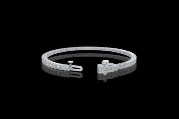 Bracelet de tennis - 14 carats Or blanc - 4.71ct. tw.