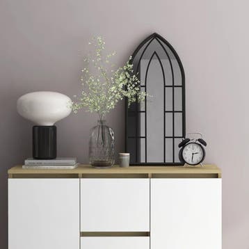 vidaXL Spiegel 70x30 cm ijzer zwart, Huis en Inrichting, Woonaccessoires | Spiegels, Verzenden, Nieuw