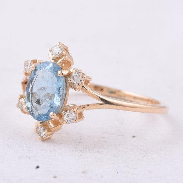 Sans prix de réserve - Bague - 14 carats Or jaune - 1.18ct., Handtassen en Accessoires, Ringen