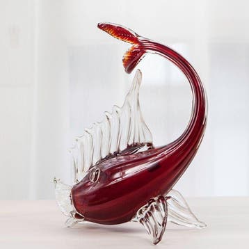 sculptuur, Vis - 26 cm - Glas