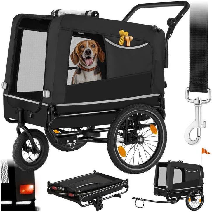 Hondenaanhanger WoofRider - zwart, Animaux & Accessoires, Maisons pour chiens, Envoi