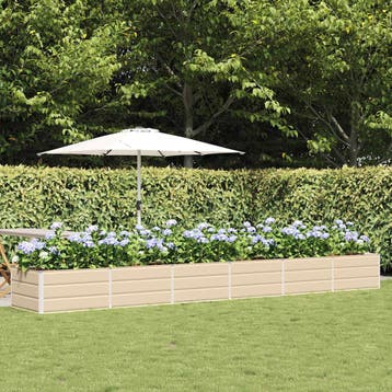 vidaXL Plantenbak Ivoor 480 x 80 x 45 cm Staal, Tuin en Terras, Verzenden, Nieuw