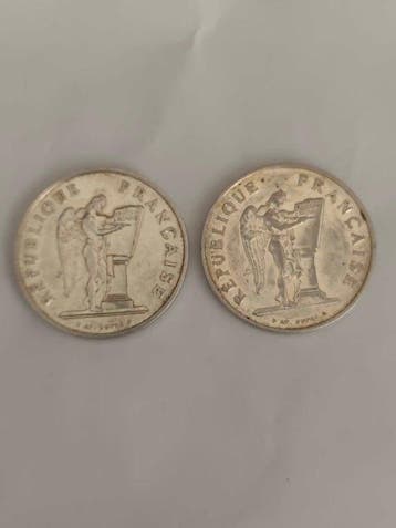 France. 100 Francs 1989 Droits de lHomme (lot de 2 monnaies