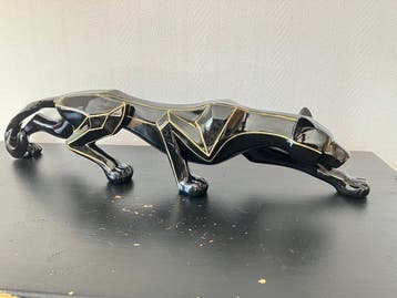 sculptuur, Geometrische Zwarte Panter Sculptuur 73cm! - 16