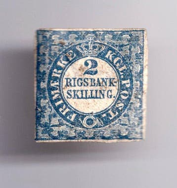 Danemark - Danemark 1852 – 2 Rigsbankskilling Bleu – MN Mint