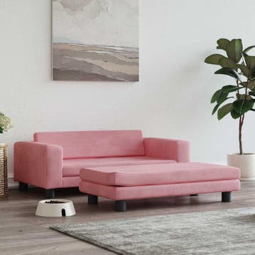 vidaXL Hondenmand met verlengstuk 100x50x30 cm fluweel roze, Dieren en Toebehoren, Honden-accessoires, Verzenden, Nieuw