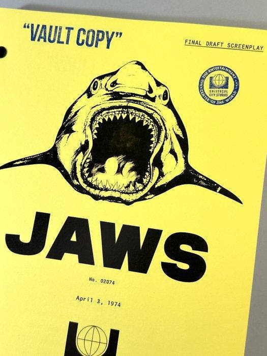Jaws (1975) - Final Draft Screenplay - Universal Studios, Collections, Cinéma & Télévision