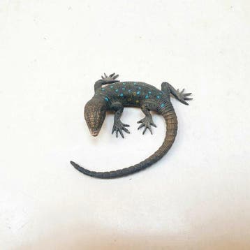 sculptuur, Figurine Lézard réaliste - 6 cm - Wenen-brons,, Antiquités & Art