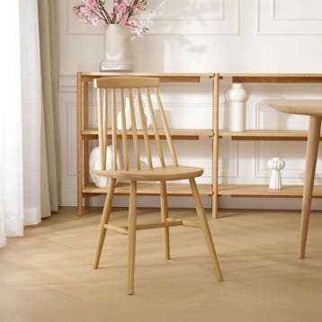 Fameg houten spijlenstoel | Naturel hout | Eetkamerstoel, Huis en Inrichting, Stoelen, Bruin, Verzenden, Nieuw, Scandinavisch