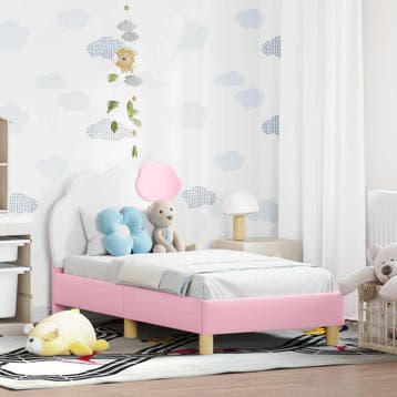vidaXL Peuterbedframe met hoofdboard Roze 70 x 140 cm PU, Verzenden