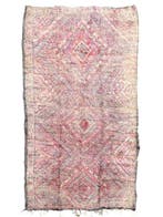 Grand tapis Boujad berbère vintage en laine marocaine -