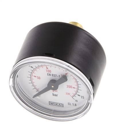 0..16 Bar Manometer Achteraansluiting Staal/Messing 40 mm, Doe-het-zelf en Bouw, Overige Doe-Het-Zelf en Bouw, Verzenden