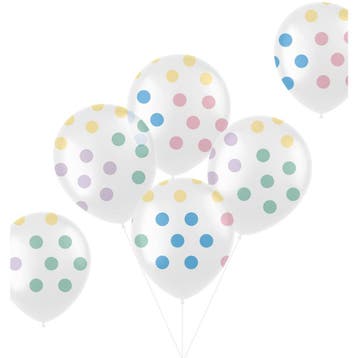 Ballonnen Stippen Gekleurd 33cm 6st, Verzenden, Nieuw