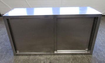 RVS Wandkast met 2 schuifdeuren B120 x D40 x H65cm, Nieuw in verpakking