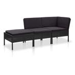 Loungeset Poly Rattan | Tweede Kansje | OP = OP, Tuin en Terras, Gebruikt, Verzenden, 3 zitplaatsen, Hocker