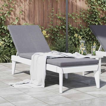 vidaXL Ligbed 186x60x29 cm polypropeen wit, Verzenden, Nieuw