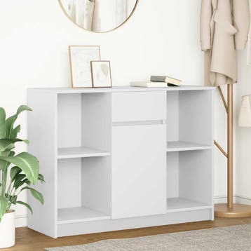 vidaXL Dressoir met lade 101x35x76 cm spaanplaat wit, Verzenden, Nieuw