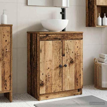 vidaXL Badkamer Vanity met Wastafel Oud hout 54 x 35 x 83 cm, Verzenden, Nieuw