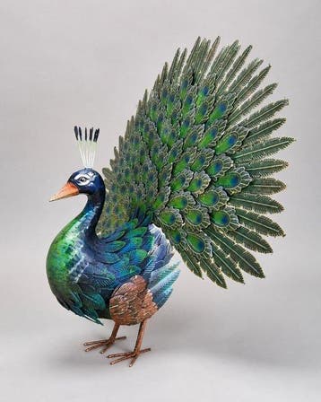 Sculptuuur voor buiten, Iron Art – Handgemaakte Metalen Pauw