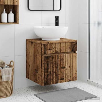 vidaXL Wandgemonteerde wastafelmeubel Oud hout 49 x 44,5 x, Verzenden