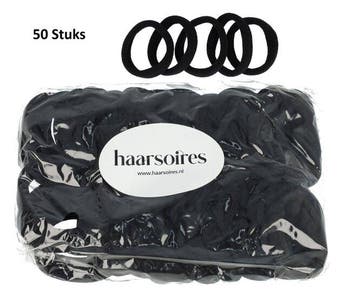 Haarelastieken Basic 4cm - Endless - Zwart - Set van 50