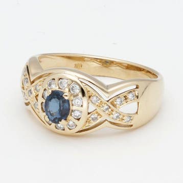 Sans prix de réserve - Bague - 18 carats Or jaune Saphir -, Bijoux, Sacs & Beauté, Bagues