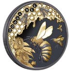 Niue. 1 Dollar Silbermünze 1 oz - Honey Bee - Honigbiene -
