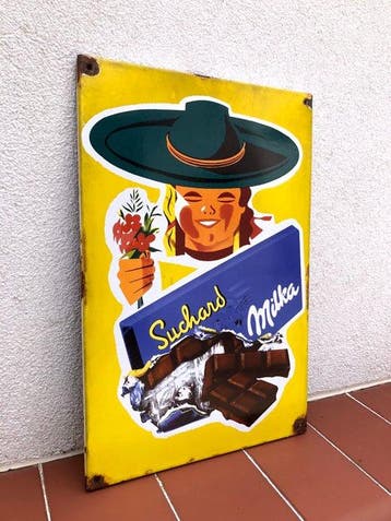 MILKA Suchard Chocolate Shop - Reclamebord - Zeldzaam oud
