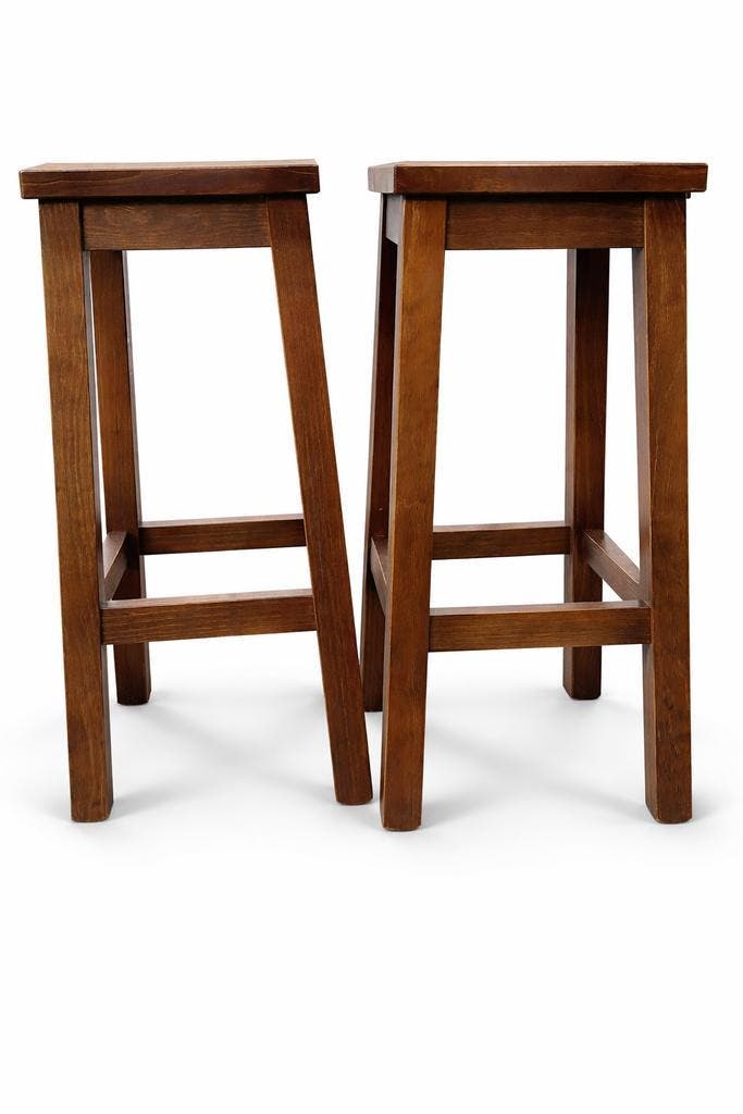 Donkere hoge barkrukken van grenenhout - NIEUW!, Huis en Inrichting, Barkrukken, 60 tot 90 cm, Met voetsteun, 5 krukken of meer
