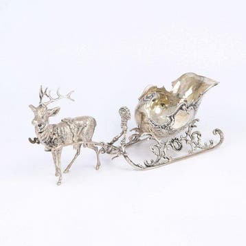 Rendier met sleede - Figurine - Argent 800