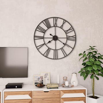vidaXL Wandklok vintage-stijl met quartz-mechanisme XXL 80, Huis en Inrichting, Verzenden, Nieuw