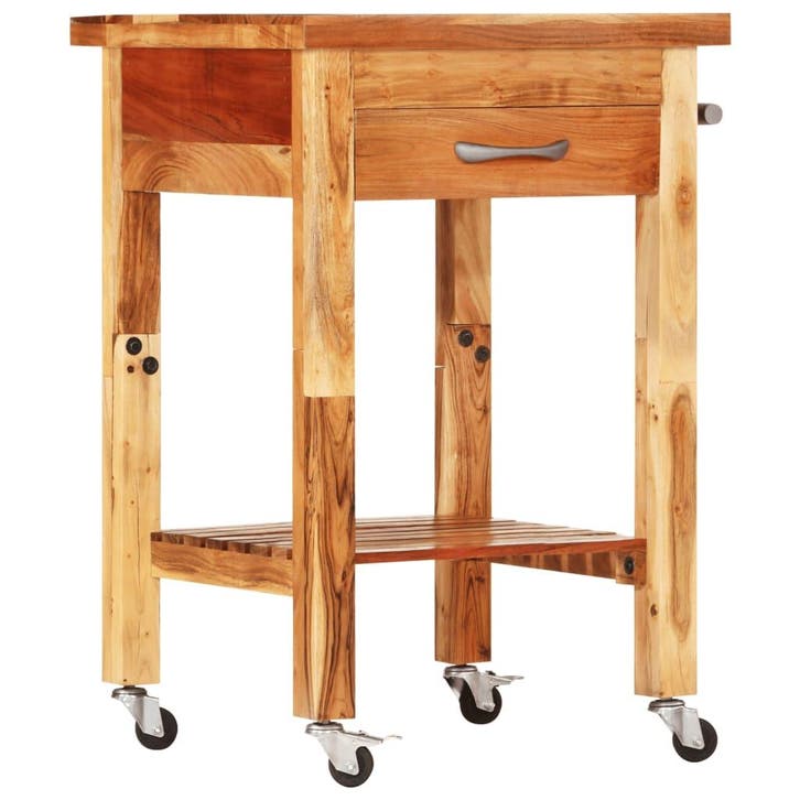 vidaXL Keukentrolley 55x55x89 cm massief acaciahout, Maison & Meubles, Cuisine | Ustensiles de cuisine, Envoi