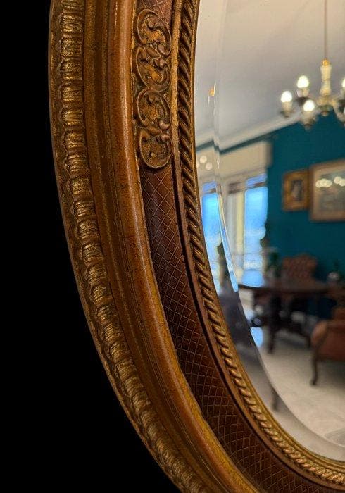 Grande - Spiegel- Lijst - antiek verguld met grille - Hout, Antiek en Kunst, Antiek | Overige Antiek