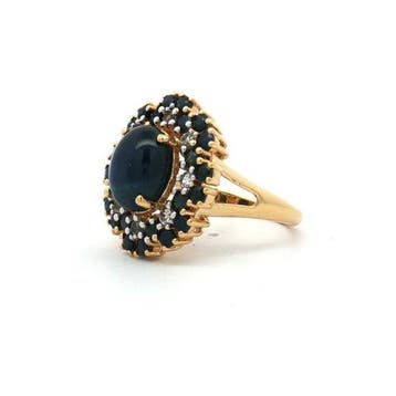 Zonder minimumprijs - Ring Zilver - 6.20ct. tw. Saffier -, Nieuw